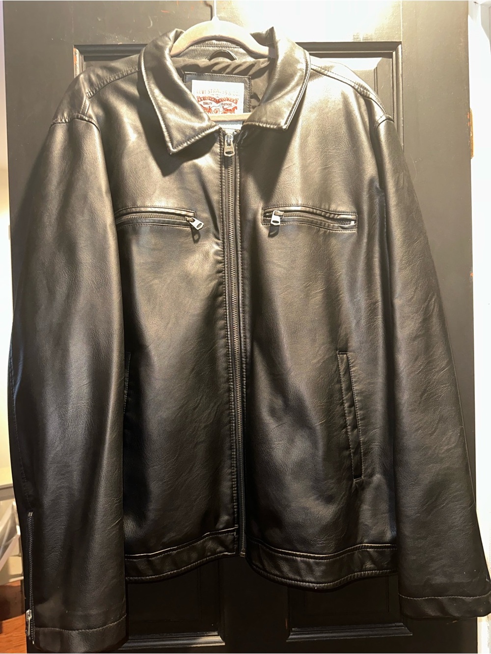 Vintage Men's Levi's Black Leather Jacket